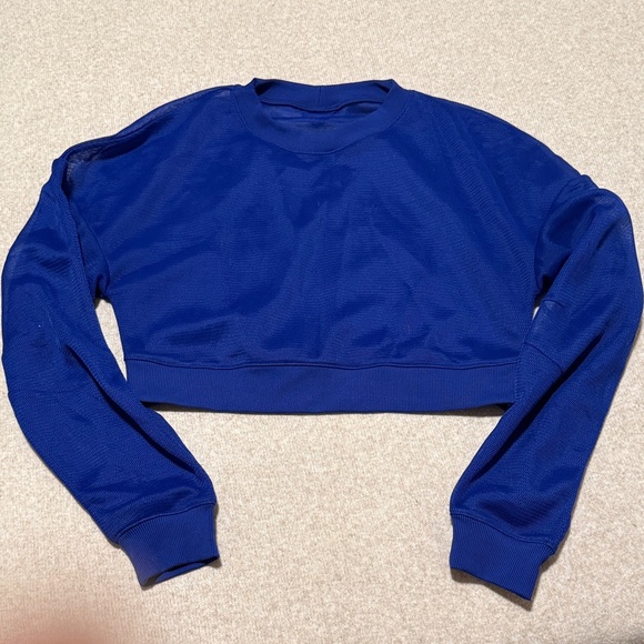 ALO Yoga Royal Blue Cropped Sweatshirt - Picture 1 of 4